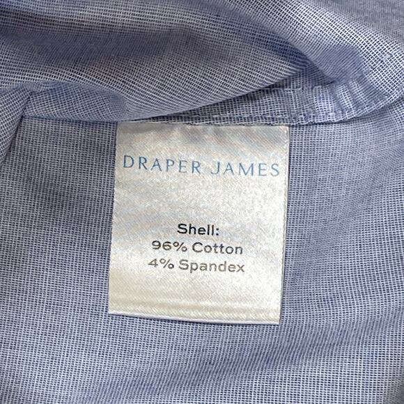 Draper James Blue Button Down Shirt Sz 6 Stretch Cotton Long Sleeve Classic Top - Picture 8 of 10